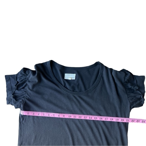 Current Elliott Ruffle Roadie Washed Black Oversized T-Shirt Dress, Size 0, XS - Picture 7 of 8